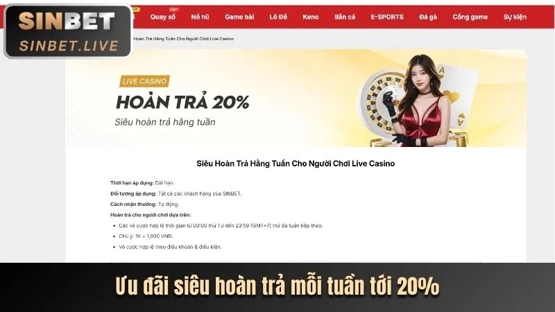 Hoàn Trả Thể Thao Hàng Tuần Lên Đến 1.5%